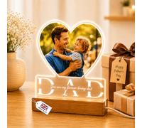 witfox Personalised Fathers Day Dad Gifts - Personalised Picture Frame from Men, Custom Fathers Day Gift from Daughter Son, Custom Photo Gifts for Husband