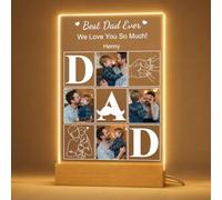 witfox Personalised Fathers Day Gift for Dad - Personalised Picture Frame, Custom Fathers Day Gift from Daughter Son, Custom Photo Gifts for Valentines Birthday Christmas