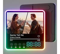 witfox Personalised Music Fridge Magnet with LED Glow & Digital Clock - Custom Spotify Photo Plaque for Refrigerator - Unique Song Gift for Couples, Family for Christmas & Valentine's - 2 Photos