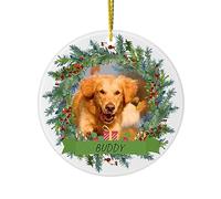 witfox Personalised Pet Ornaments for Christmas Tree with Photo Name - Custom Dog Ornament Christmas 2024, Cat First Christmas Ornaments, Puppy 1st Xmas Gifts, Pet Memorial Gifts