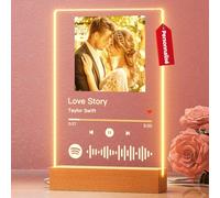 witfox Personalised Spotify Plaque - Custom Music Plaque with Photo and Night Lamp, Personalised Gifts for Him Her, Custom Gift for Anniversary Birthday Mothers Day