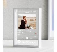witfox Personalised Spotify Plaque - Custom Picture Frame with Music, Personalised Gifts for Him, Her, Men, Women(13x18cm, white