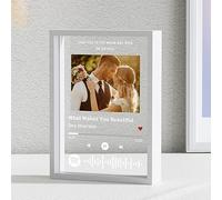 witfox Personalized Spotify Plaque - Custom Acrylic Song with Photo & White Frame - Perfect Music Picture Frame Gifts for Anniversary, Birthday, Couples
