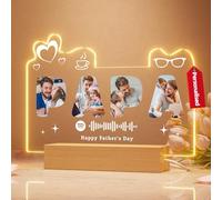 witfox Spotify Plaque Personalised Father's-Day-Gifts for Dad - Custom Photo Gifts for Men - Customised Picture Frame Papa Father's-Day-Gifts, Anniversary Birthday Gifts for Daddy
