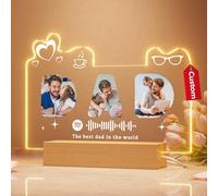 witfox Spotify Plaque Personalised Father's-Day-Gifts from Daughter - Personalised Daddy Father's-Day-Gifts Customised Father's-Day-Picture Frame for Dad, Birthday Father's-Day-Gifts from Wife