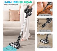 (with 2 Batteries) Cordless Vacuum Cleaner, 140W 15000pa Stick Vacuum Up to 65 Mins Runtime, LED Lightweight Vacuums for Hardwood Floor Carpet Car Pet Hair