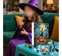 With 24 Diorama Made Advent from Hard-wearing Resin Material Halloween Constructed Calendar Figures Decoration Home for Plus Parties((Section F))