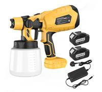 (with 2PCS 5.5Ah Battery and Charger) Cordless Paint Sprayer Battery Powered , Electric Spray Paint Gun for House Painting, 3 Nozzles for Furniture, Cabinets, Wall, Fence
