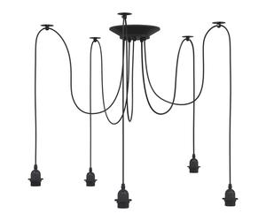 (with 5 lamp holders) vidaXL PendantÂ Lamp with 5 Lamp Holders E27 Black Metal spider pendant light