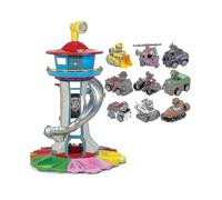 (with 9pcs dogs) Oversized Tower Puppy Headquarters Toy With Music Light Patrulla Canina Lookout Toys Set Kid's Birthday Gift Fastly