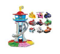 (with 9pcs dogs) Oversized Tower Puppy Headquarters Toy With Music Light Patrulla Canina Lookout Toys Set Kid's Birthday Gift