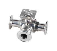 with Actuator Base 19-102mm 1.5" - 4" Tri Clamp T L Port Tee Ball Valve 304 316 Stainless Steel Sanitary Homebrew No Handle(SUS304 51mm K64,T Port)