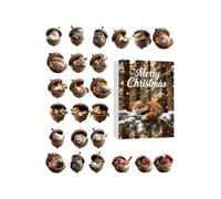with Animal Pendants - Reusable Collectible 2D - Countdown to with Animals from Acorns - For Christmas Tree Window Wall Door Fireplace Family Friends Adults Children