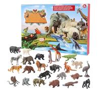 with Animals Figurines | 3D Nature Exploration Decor, Animal Calendar for Christmas Countdown for Office, Shelf, Teenagers,