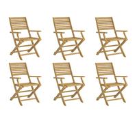(with armrest, 6 pcs) vidaXL Folding Garden Chairs Outdoor Chair Dining Chair Solid Wood Acacia