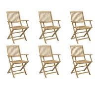 (with armrest, 6 pcs) vidaXL Folding Outdoor Chair Foldable Garden Dining Chair Solid Wood Acacia