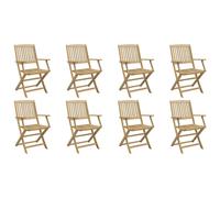 (with armrest, 8 pcs) vidaXL Folding Outdoor Chair Foldable Garden Dining Chair Solid Wood Acacia
