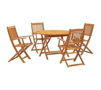 (with armrest) vidaXL Garden Dining Set Outdoor Table and Chairs 5 Piece Solid Wood Acacia