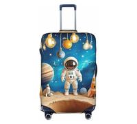 with Astronauts, Rockets and Planets Elastic Travel Luggage Cover Suitcase Protector, Print Suitcase Baggage Cover Anti-Scratch