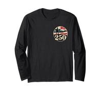 with Backprint - 250 - July 4th 2026 Military USA Long Sleeve T-Shirt