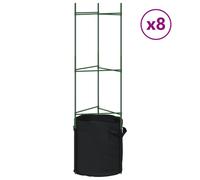 (with bag, 116 cm/ 8 pcs) vidaXL Tomato Cages Garden Climbing Plant Support Tomato Support Steel and PP