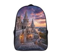 with big pockets castle travel backpack 3d printed funny cool dark clouds cute cartoon bag firm two compartment laptop daypack-16inch, casual rucksack for students/adults