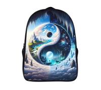 with big pockets cosmic landscape two compartment school backpack 3d prints funny cool yin and yang large capacity bag sturdy daypacks-16inch,outing school traveling work travel rucksack