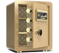 With Biometric, Home Safe With Fireproof Waterproof Bag, Security for Money Cash Valuables, Digital Electronic Keypad, Dual Alarm System, Removable Shelf, Brown-1