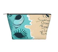 with Blue Sea Shells Vector Image, Toiletry Pouch Makeup Bag Cosmetic Bag Portable Travel Toiletry Bag