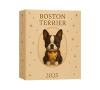 with Boston Terrier - 2D Acrylic 24 Days Cute Pendant | Christmas Calendar Pendant | For Parties, Birthdays, Offices, Car, Home, School