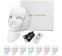 (with box) 7 Colors Led Facial Mask Machine Light Photon Therapy Acne Face And Neck Set Beauty Led Light Treatment Skin Rejuvenation