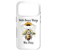 With Brave Wings She Flies Flower Bee Daisy Floral Sunflower Case for iPhone 17 Pro