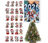 with Cats Ornaments | 24 Days Cute Acrylic Decorations 2D Christmas Countdown Calendar for Birthday Party Home Bedroom Office
