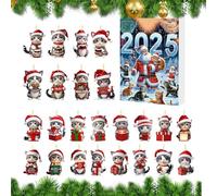 with Cats Ornaments, 2D Acrylic Decorations 24 Days Cute Christmas Countdown Calendar for Birthday Party Home Bedroom Office