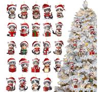 with Cats Ornaments, Cute 24 Days Acrylic 2D Pendants, Christmas Countdown Calendar for Birthday Party Home Bedroom Office