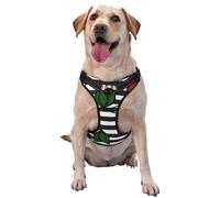 With Cherry On Black And White,Pet Harness,Adjustable Reflective Dog Harness,Pet Leash Vest,M
