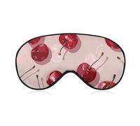 with Cherry Pattern Eye Mask for Women & Men, Breathable & Adjustable Eye Cover, Ultra Soft Sleep Mask, Lightweight Travel Blindfold for Airplane, Nap, Night Sleeping