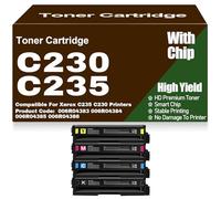 With Chip C230 C235 Toner Cartridges for Xerox, High Yield for Xerox C235 C230 Printers 1500 Pages,C230-4Pack