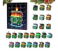 With Christmas Decorations 2D Acrylic Pendants Chickens 24 Days 2025 | Countdown Decorations for Tree Wall Mirror Car Party Winter Atmosphere