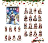 with Christmas Decorations Countdown Calendar with 24 Jesus Ornaments, Christmas Acrylic 2D Flat Keepsake, for Fireplace, Wall, Living Room, Bedroom