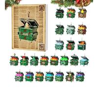 with Christmas Ornaments 2D Acrylic Pendants Chick 24 Days 2025 | Countdown Decorations for Tree, Door, Wall, Mirror, Car, Home, Party, Winter Atmosphere