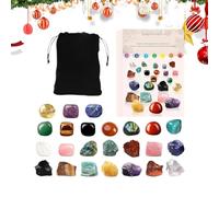 with Christmas Ornaments | Advent Stone for 24 Days - 2025 Decorative Crystals | for Collection, Mother's Day, Yoga, Birthday, Workplace, etc