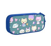 with Compartments Stationery Storage Bag Cute Little Fox Print Pen Case Bag Big Capacity Pencil Bag for Teens, Girls, Adults, 20X9X4Cm