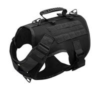 With Control Handle Nylon No Pull Military Tactical Dog Harness Outdoor German Shepherd Labrador Training Camping Hunting Harness,Black,S