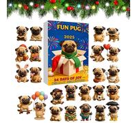 with Countdown, 2D Acrylic Dog Pendant, 24 Day Christmas Countdown Decoration - for Boys and New Year Holiday Collection