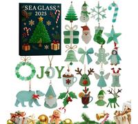 With Countdown - Blue 2D Hanging Decorations - Christmas Decorations For Countdown 24 Days, For Home Workplace Collection Mother Men Boy Ra