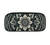 With Dark Green Pencil Case Waterproof Leather Pencil Pouch Multi-purpose Aesthetic Makeup Bag Cute Pen Bag Large Cosmetic Bag for Office Stationery, Travel