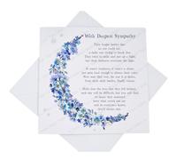 With Deepest Sympathy Card, Heartfelt Condolences Suicide Loss Card with Poem Verse, Thinking of You, Forget Me Not Moon
