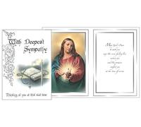 With Deepest Sympathy Luxury Card Religious Sacred Heart of Jesus 20696