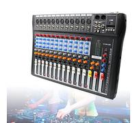 With DJ Mixer And Sound Card, Audio, Portable Podcast Production Studio With 3.5mm Microphone, 12 Channel